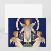 Vintage Kerstmis, Santa Lucia Angels Uitnodiging (Voorkant / Achterkant)