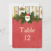 Vintage Kerstmis Santa Tafel kaart (Voorkant)