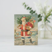 Vintage Kerstmis Santa USA Custom Familie Foto Briefkaart (Staand voorkant)