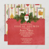 Vintage Kerstmis Santa Vrijgezellenfeest Kaart (Voorkant / Achterkant)