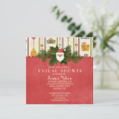 Vintage Kerstmis Santa Vrijgezellenfeest Kaart (Staand voorkant)