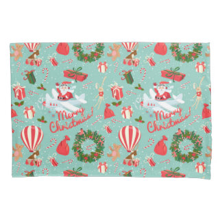Vintage Kerstmis, Santa, woedend, Teddy Bear Kussensloop