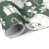 Vintage Kerstmis Santa Wrapping Papier (Rol Hoek)