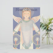 Vintage Kerstmis, Scandinavische Santa Lucia Angel Briefpapier (Staand voorkant)