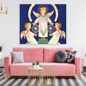 Vintage Kerstmis, Scandinavische Santa Lucia Angel Canvas Afdruk (Insitu (Woonkamer))