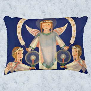 Vintage Kerstmis, Scandinavische Santa Lucia Angel Decoratief Kussen
