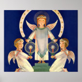 Vintage Kerstmis, Scandinavische Santa Lucia Angel Poster (Voorkant)