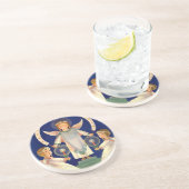 Vintage Kerstmis, Scandinavische Santa Lucia Angel Zandsteen Onderzetter (Zijkant)