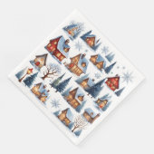 Vintage Kerstmis schilderachtig klein dorpje Servet (Hoek)