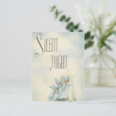 Vintage Kerstmis Silent Night Angels Feestdagenkaart (Staand voorkant)