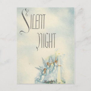 Vintage Kerstmis Silent Night Angels Feestdagenkaart