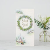 Vintage Kerstmis Silent Night Church Feestdagenkaart (Staand voorkant)