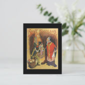 Vintage Kerstmis Sint Nicolaas Feestdagenkaart (Staand voorkant)