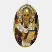 Vintage Kerstmis Sint-Nicolaas Santa Keramisch Ornament (Rechts)