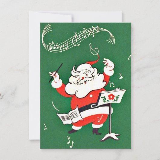 Vintage Kerstmis Sinterklaas Koor Feestdagenkaart (Voorkant)