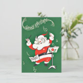 Vintage Kerstmis Sinterklaas Koor Feestdagenkaart (Staand voorkant)