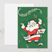 Vintage Kerstmis Sinterklaas Koor Feestdagenkaart (Voorkant / Achterkant)