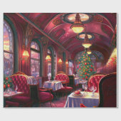 Vintage Kerstmis Slaap Express Restaurant Cadeaupapier (Vlak)