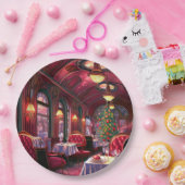 Vintage Kerstmis Slaap Express Restaurant Papieren Bordje (Feest)