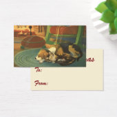 Vintage Kerstmis, Slaapende Dieren door Fireplace Visitekaartje (Bureau)