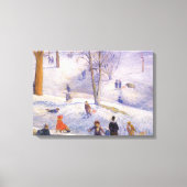 Vintage Kerstmis, Slapen, Central Park Glackens Canvas Afdruk (Voorkant)