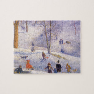 Vintage Kerstmis, Slapen, Central Park Glackens Legpuzzel