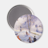 Vintage Kerstmis, Slapen, Central Park Glackens Magneet (Voorkant / Achterkant)