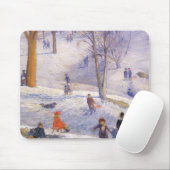Vintage Kerstmis, Slapen, Central Park Glackens Muismat (Met muis)