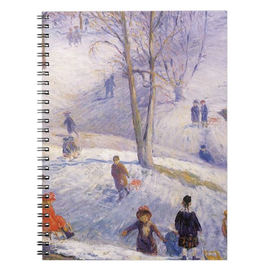 Vintage Kerstmis, Slapen, Central Park Glackens Notitieboek (Voorkant)