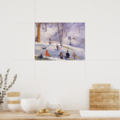 Vintage Kerstmis, Slapen, Central Park Glackens Poster (Keuken)