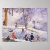 Vintage Kerstmis, Slapen, Central Park Glackens Poster (Voorkant)