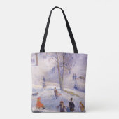 Vintage Kerstmis, Slapen, Central Park Glackens Tote Bag (Achterkant)