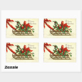 Vintage Kerstmis Sleigh groeten Rechthoekige Sticker (Vel)