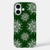 Vintage Kerstmis Snowflake Green Blizzard Patroon