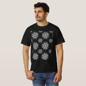 Vintage Kerstmis, Snowflakes Blizzard Pattern T-shirt (Voorkant volledig)