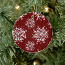 Vintage Kerstmis Snowflakes Red Blizzard Patroon