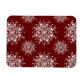 Vintage Kerstmis Snowflakes Red Blizzard Patroon Magneet (Horizontaal)