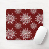 Vintage Kerstmis Snowflakes Red Blizzard Patroon Muismat (Met muis)