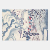 Vintage Kerstmis, Snowscape met Winter Village Inpakpapier Vel (Voorkant 3)