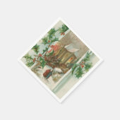 Vintage Kerstmis Snowy Church Servetten (Hoek)