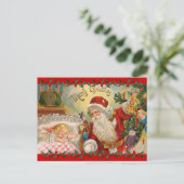 Vintage Kerstmis St. Nick Feestdagenkaart (Staand voorkant)