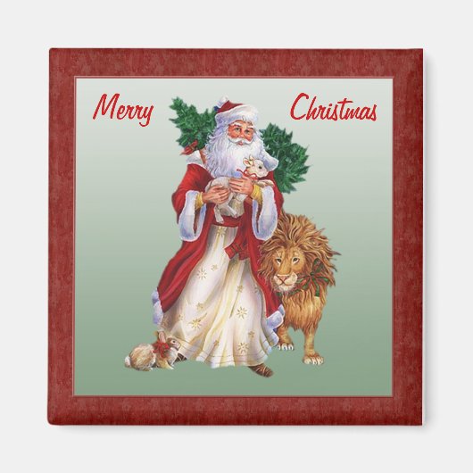 Vintage Kerstmis, St.Nicolas magneet (Voorkant)