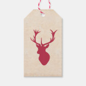 Vintage Kerstmis Stag Cadeaulabel (Voorkant)