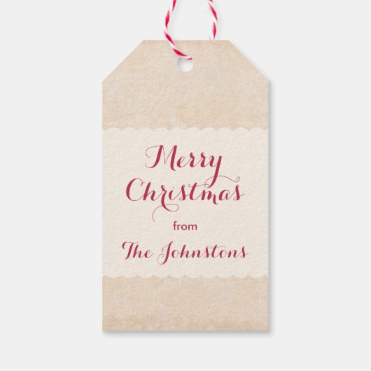 Vintage Kerstmis Stag Cadeaulabel (Achterkant)