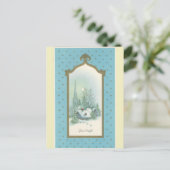 Vintage Kerstmis, stille nacht Feestdagenkaart (Staand voorkant)