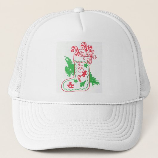 Vintage Kerstmis stoppen Trucker Pet (Voorkant)