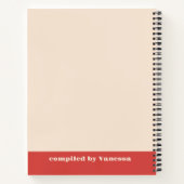 Vintage Kerstmis Sweet Cake Custom Naam Doel Notitieboek (Achterkant)