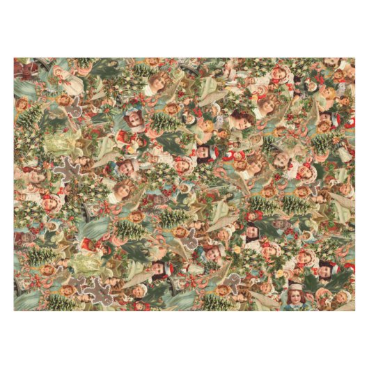 Vintage kerstmis Tablecloth Tafelkleed (Voorkant (Horizontaal))