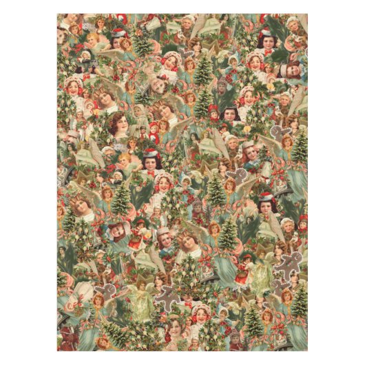 Vintage kerstmis Tablecloth Tafelkleed (Voorkant)