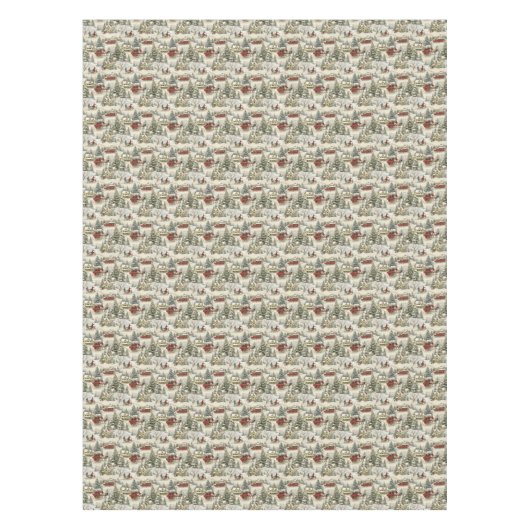 Vintage Kerstmis Tafelkleed (Voorkant)